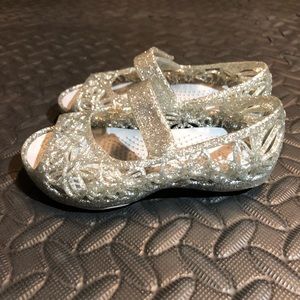 Crocs silver glitter sandals